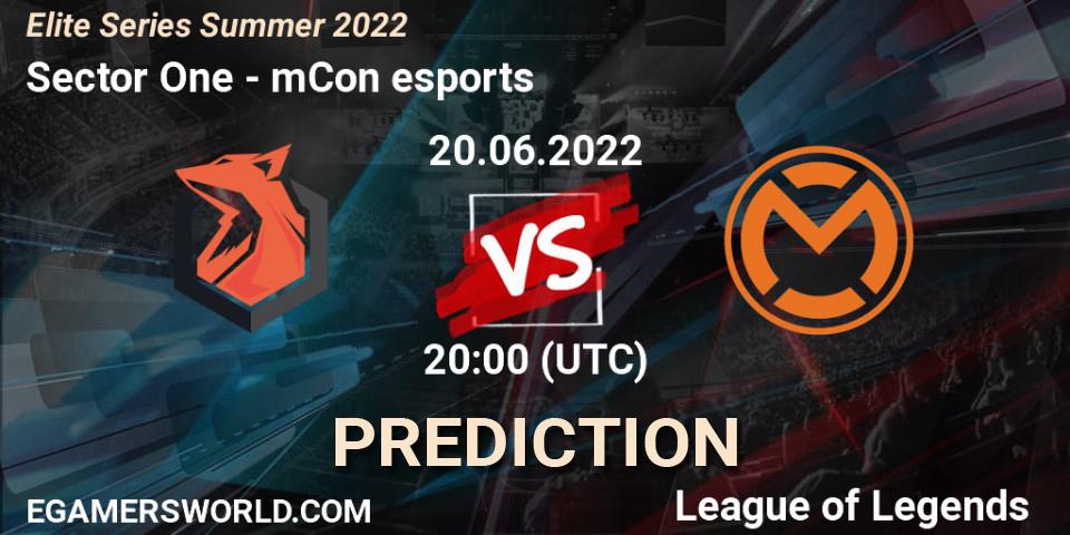 Sector One - mCon esports: ennuste. 20.06.2022 at 20:00, LoL, Elite Series Summer 2022