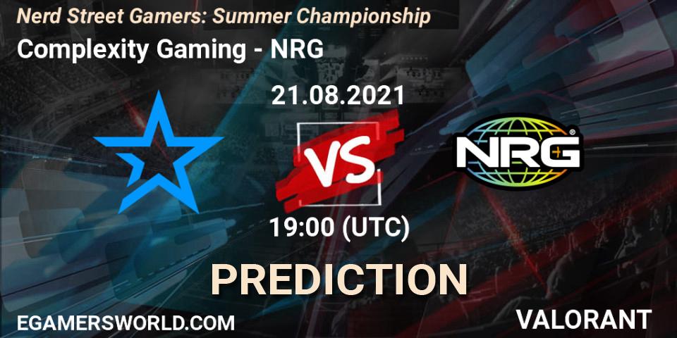 Complexity Gaming - NRG: ennuste. 21.08.2021 at 19:00, VALORANT, Nerd Street Gamers: Summer Championship