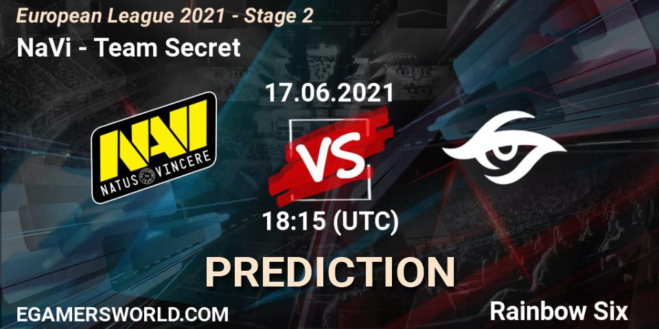 NaVi - Team Secret: ennuste. 17.06.21, Rainbow Six, European League 2021 - Stage 2