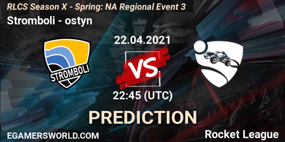 Stromboli - ostyn: ennuste. 22.04.2021 at 22:45, Rocket League, RLCS Season X - Spring: NA Regional Event 3