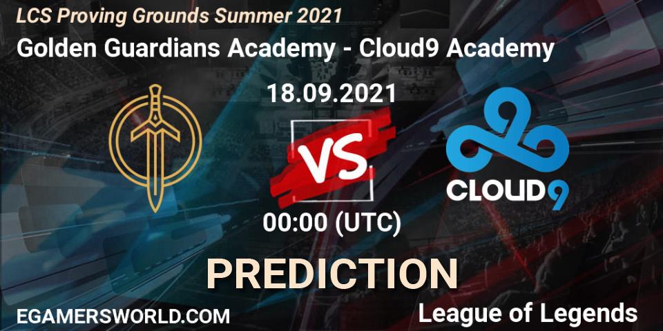Golden Guardians Academy - Cloud9 Academy: ennuste. 18.09.21, LoL, LCS Proving Grounds Summer 2021
