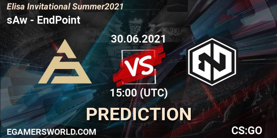 sAw - EndPoint: ennuste. 30.06.2021 at 15:00, Counter-Strike (CS2), Elisa Invitational Summer 2021