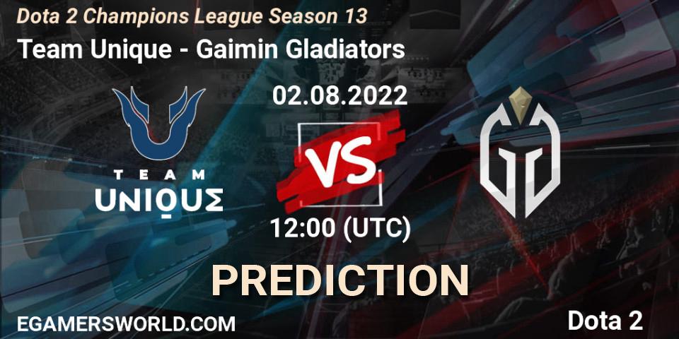 Team Unique - Gaimin Gladiators: ennuste. 02.08.22, Dota 2, Dota 2 Champions League Season 13
