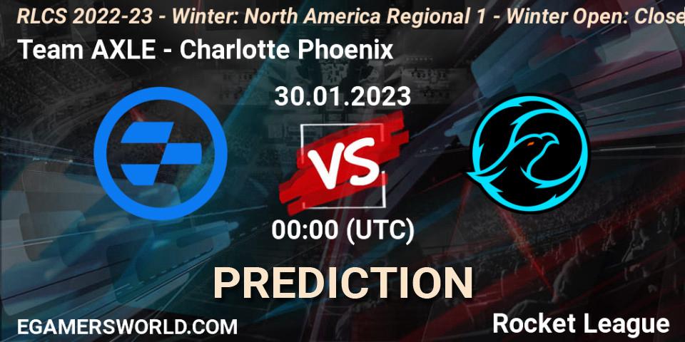 Team AXLE - Charlotte Phoenix: ennuste. 30.01.23, Rocket League, RLCS 2022-23 - Winter: North America Regional 1 - Winter Open: Closed Qualifier