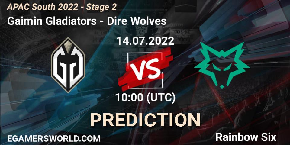 Gaimin Gladiators - Dire Wolves: ennuste. 14.07.2022 at 10:00, Rainbow Six, APAC South 2022 - Stage 2
