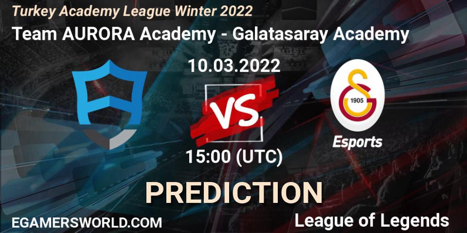 Team AURORA Academy - Galatasaray Academy: ennuste. 10.03.2022 at 15:00, LoL, Turkey Academy League Winter 2022