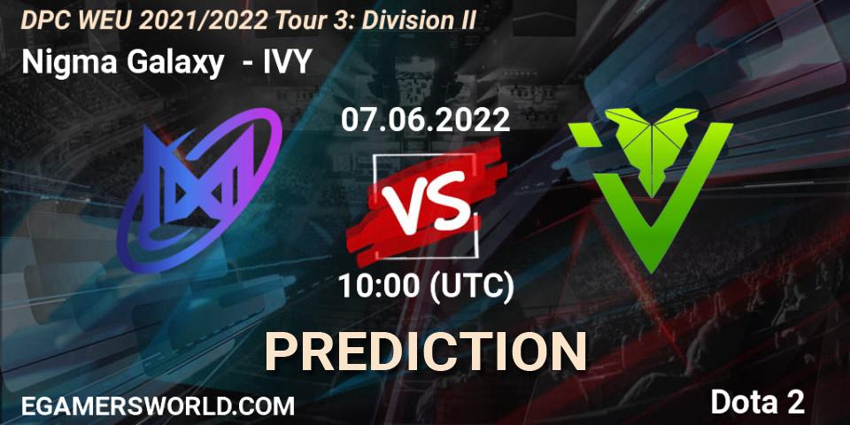 Nigma Galaxy - IVY: ennuste. 07.06.2022 at 09:55, Dota 2, DPC WEU 2021/2022 Tour 3: Division II