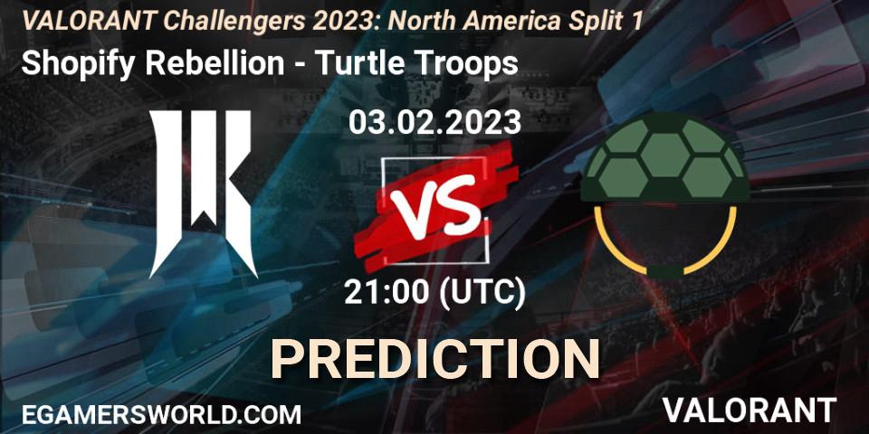 Shopify Rebellion - Turtle Troop: ennuste. 03.02.23, VALORANT, VALORANT Challengers 2023: North America Split 1