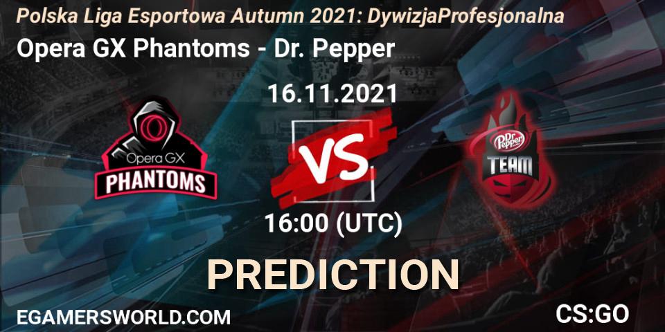 Opera GX Phantoms - Dr. Pepper: ennuste. 16.11.2021 at 17:30, Counter-Strike (CS2), Polska Liga Esportowa Autumn 2021: Dywizja Profesjonalna