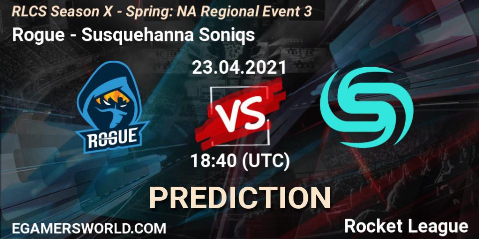 Rogue - Susquehanna Soniqs: ennuste. 23.04.2021 at 19:00, Rocket League, RLCS Season X - Spring: NA Regional Event 3