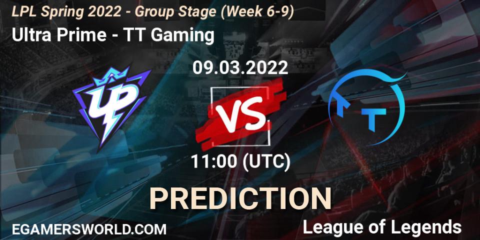 Ultra Prime - TT Gaming: ennuste. 09.03.2022 at 09:00, LoL, LPL Spring 2022 - Group Stage (Week 6-9)