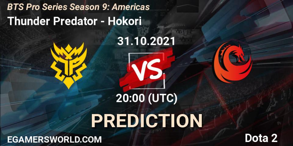 Thunder Predator - Hokori: ennuste. 30.10.2021 at 01:16, Dota 2, BTS Pro Series Season 9: Americas