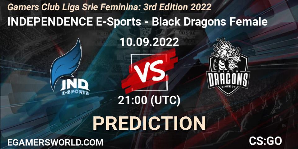 INDEPENDENCE E-Sports - Black Dragons Female: ennuste. 10.09.2022 at 21:00, Counter-Strike (CS2), Gamers Club Liga Série Feminina: 3rd Edition 2022