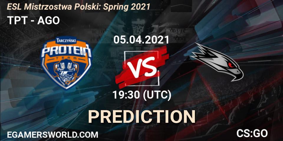 TPT - AGO: ennuste. 05.04.2021 at 17:30, Counter-Strike (CS2), ESL Mistrzostwa Polski: Spring 2021