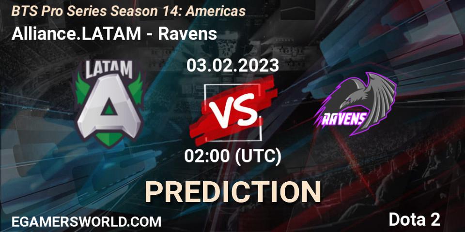 Alliance.LATAM - Ravens: ennuste. 03.02.23, Dota 2, BTS Pro Series Season 14: Americas