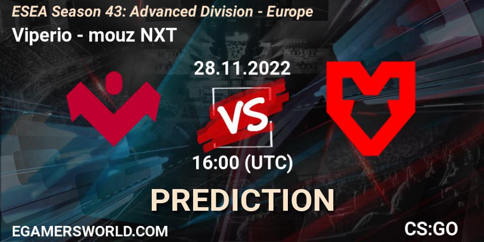 Viperio - mouz NXT: ennuste. 28.11.22, CS2 (CS:GO), ESEA Season 43: Advanced Division - Europe