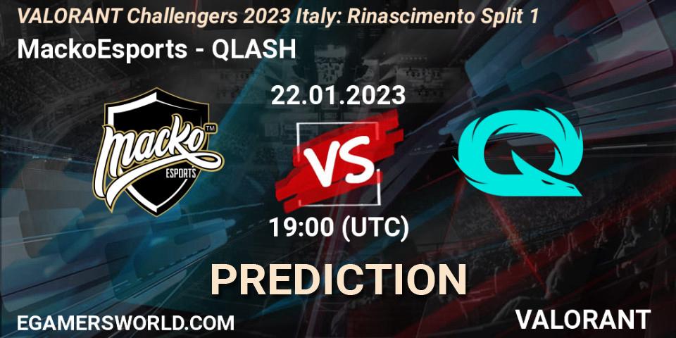 MackoEsports - QLASH: ennuste. 22.01.23, VALORANT, VALORANT Challengers 2023 Italy: Rinascimento Split 1