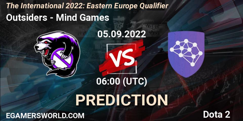 Outsiders - Mind Games: ennuste. 05.09.22, Dota 2, The International 2022: Eastern Europe Qualifier