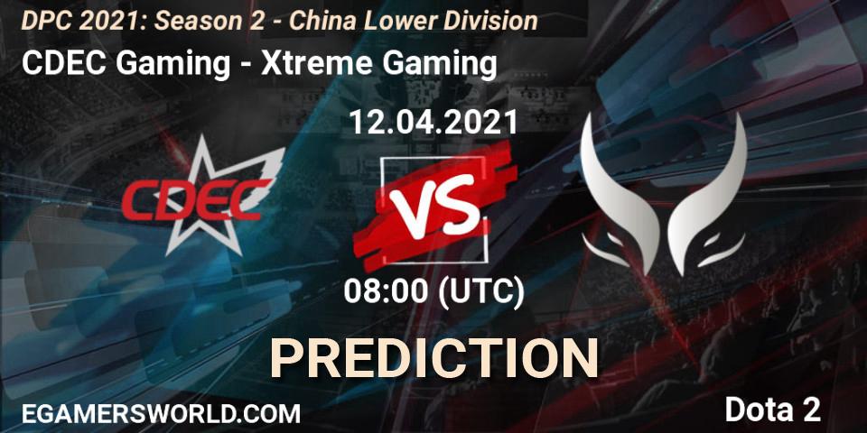 CDEC Gaming - Xtreme Gaming: ennuste. 12.04.2021 at 07:21, Dota 2, DPC 2021: Season 2 - China Lower Division