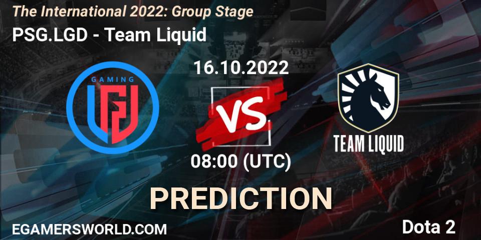 PSG.LGD - Team Liquid: ennuste. 16.10.2022 at 08:54, Dota 2, The International 2022: Group Stage
