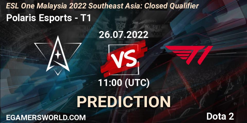 Polaris Esports - T1: ennuste. 26.07.2022 at 11:01, Dota 2, ESL One Malaysia 2022 Southeast Asia: Closed Qualifier