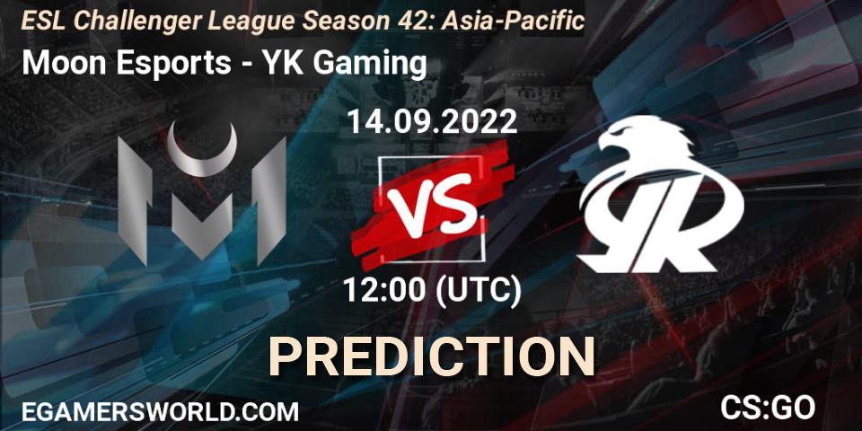 Moon Esports - YK Gaming: ennuste. 14.09.22, CS2 (CS:GO), ESL Challenger League Season 42: Asia-Pacific