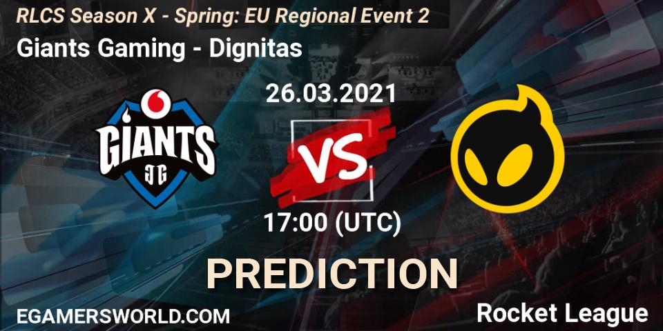 Giants Gaming - Dignitas: ennuste. 26.03.2021 at 17:00, Rocket League, RLCS Season X - Spring: EU Regional Event 2