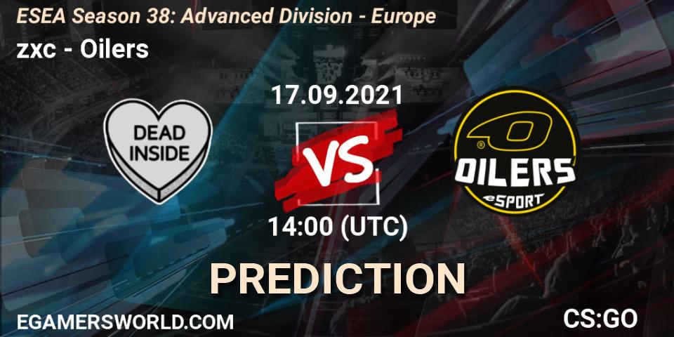 zxc - Oilers: ennuste. 17.09.2021 at 14:00, Counter-Strike (CS2), ESEA Season 38: Advanced Division - Europe
