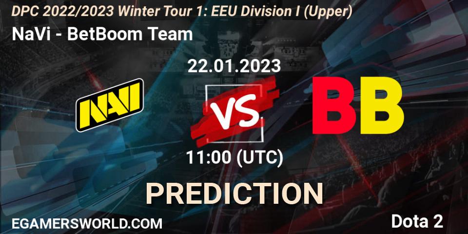 NaVi - BetBoom Team: ennuste. 22.01.2023 at 11:03, Dota 2, DPC 2022/2023 Winter Tour 1: EEU Division I (Upper)