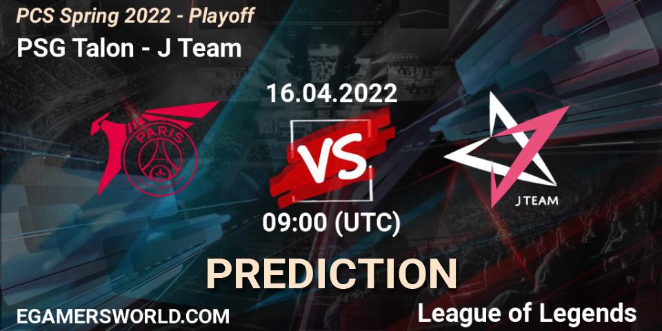 PSG Talon - J Team: ennuste. 16.04.2022 at 09:00, LoL, PCS Spring 2022 - Playoff