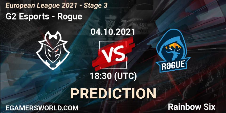 G2 Esports - Rogue: ennuste. 04.10.2021 at 18:30, Rainbow Six, European League 2021 - Stage 3