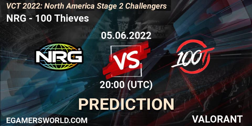 NRG - 100 Thieves: ennuste. 05.06.2022 at 20:00, VALORANT, VCT 2022: North America Stage 2 Challengers