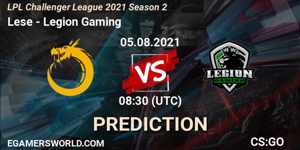 Lese - Legion Gaming: ennuste. 05.08.2021 at 08:30, Counter-Strike (CS2), LPL Challenger League 2021 Season 2