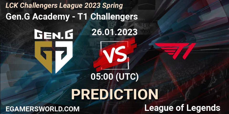Gen.G Academy - T1 Challengers: ennuste. 26.01.2023 at 05:00, LoL, LCK Challengers League 2023 Spring