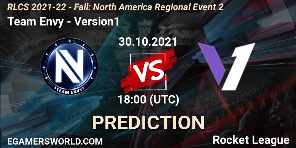 Team Envy - Version1: ennuste. 30.10.2021 at 18:00, Rocket League, RLCS 2021-22 - Fall: North America Regional Event 2