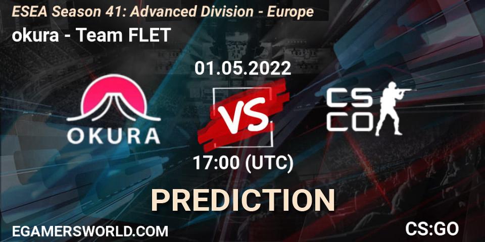 okura - Team FLET: ennuste. 01.05.2022 at 17:00, Counter-Strike (CS2), ESEA Season 41: Advanced Division - Europe