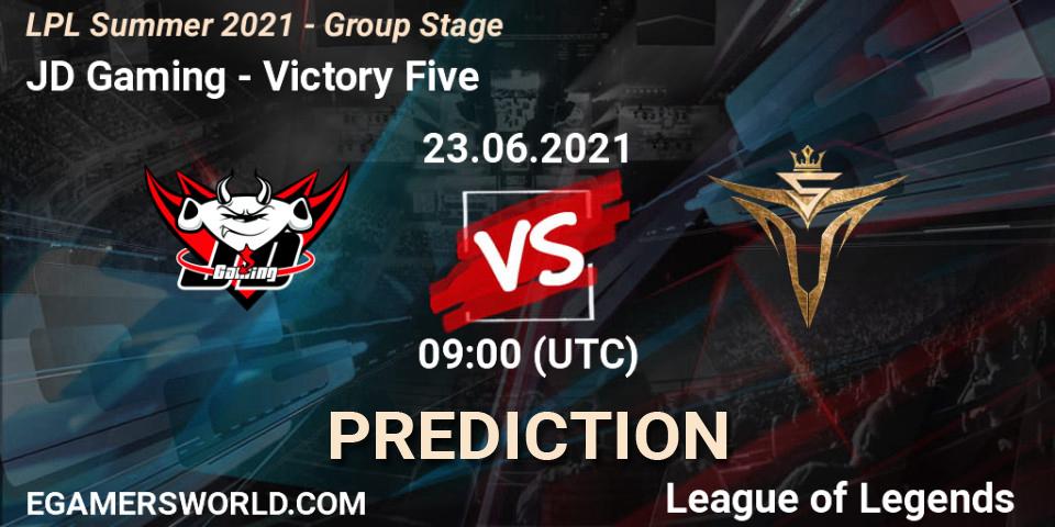 JD Gaming - Victory Five: ennuste. 23.06.2021 at 09:00, LoL, LPL Summer 2021 - Group Stage