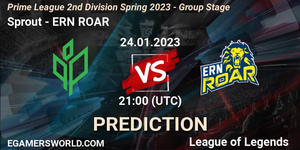 Sprout - ERN ROAR: ennuste. 24.01.2023 at 21:00, LoL, Prime League 2nd Division Spring 2023 - Group Stage
