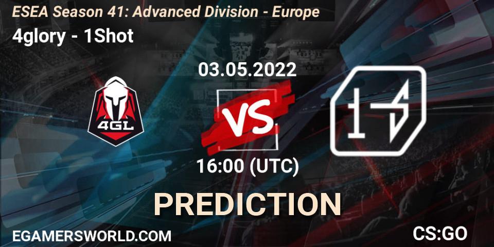 4glory - 1Shot: ennuste. 04.05.2022 at 17:00, Counter-Strike (CS2), ESEA Season 41: Advanced Division - Europe