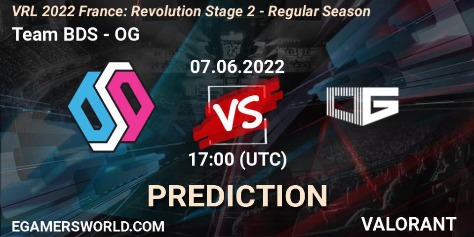 Team BDS - OG: ennuste. 07.06.2022 at 17:00, VALORANT, VRL 2022 France: Revolution Stage 2 - Regular Season