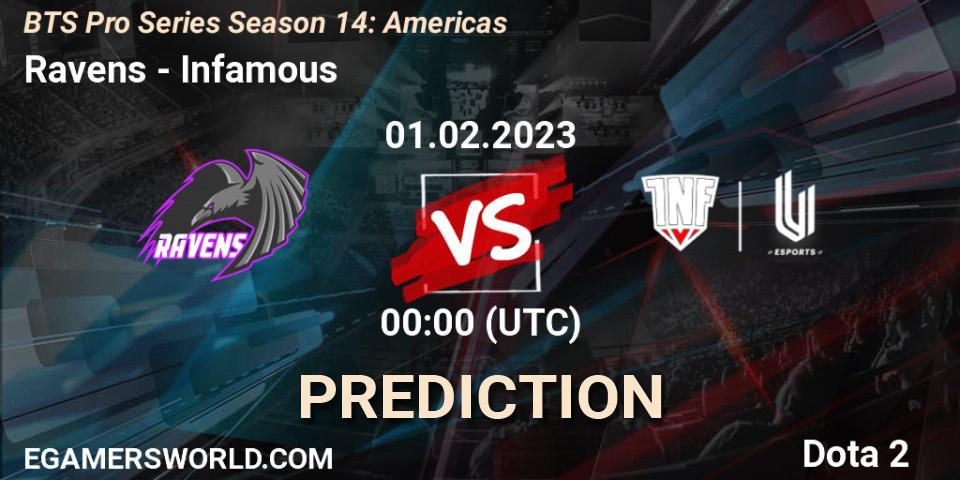 Ravens - Infamous: ennuste. 31.01.23, Dota 2, BTS Pro Series Season 14: Americas