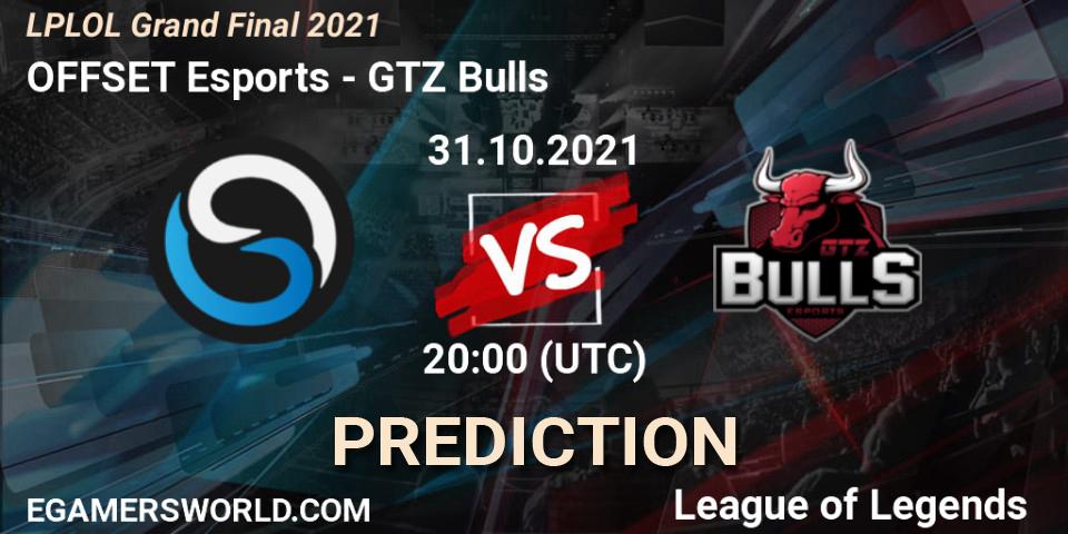 OFFSET Esports - GTZ Bulls: ennuste. 31.10.2021 at 20:00, LoL, LPLOL Grand Final 2021