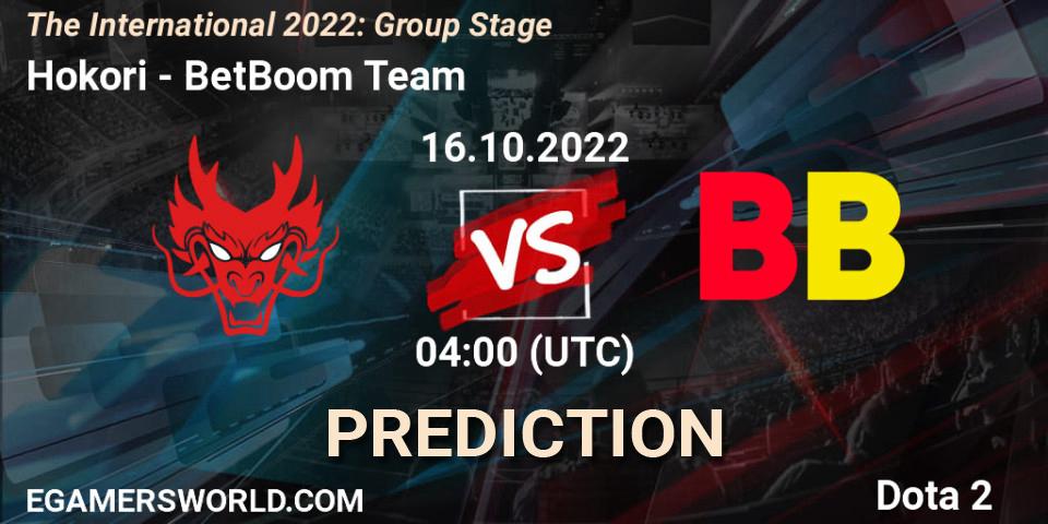 Hokori - BetBoom Team: ennuste. 16.10.22, Dota 2, The International 2022: Group Stage
