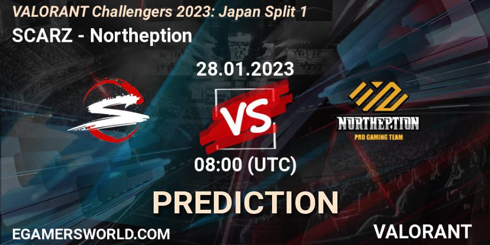 SCARZ - Northeption: ennuste. 28.01.23, VALORANT, VALORANT Challengers 2023: Japan Split 1