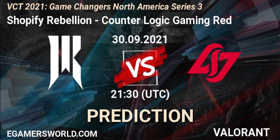 Shopify Rebellion - Counter Logic Gaming Red: ennuste. 30.09.2021 at 21:30, VALORANT, VCT 2021: Game Changers North America Series 3