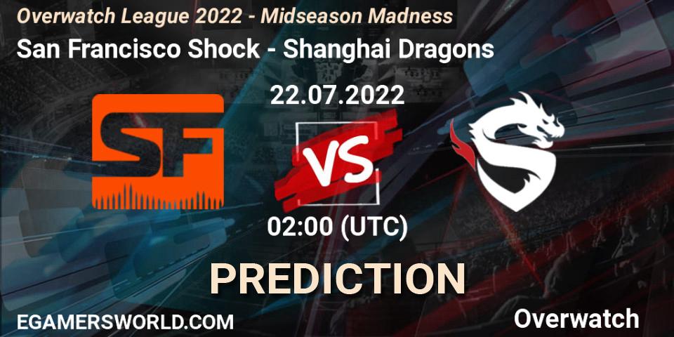 San Francisco Shock - Shanghai Dragons: ennuste. 22.07.2022 at 05:00, Overwatch, Overwatch League 2022 - Midseason Madness