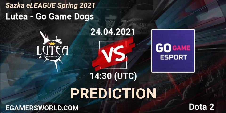 Lutea - Go Game Dogs: ennuste. 24.04.2021 at 14:30, Dota 2, Sazka eLEAGUE Spring 2021
