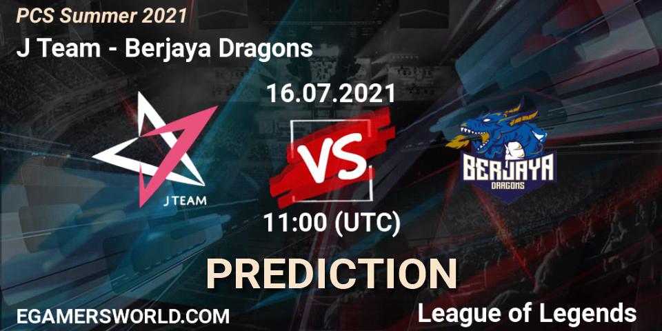 J Team - Berjaya Dragons: ennuste. 16.07.2021 at 11:00, LoL, PCS Summer 2021