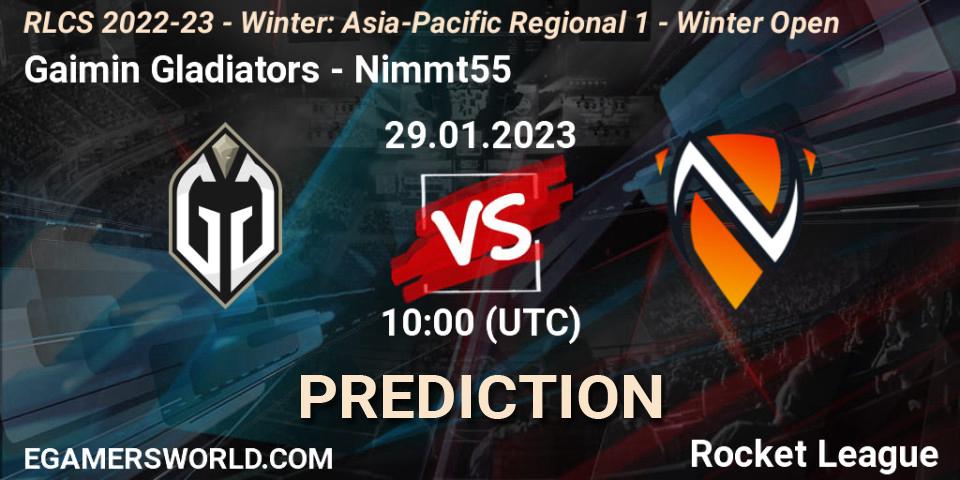 Gaimin Gladiators - Nimmt55: ennuste. 29.01.2023 at 10:00, Rocket League, RLCS 2022-23 - Winter: Asia-Pacific Regional 1 - Winter Open