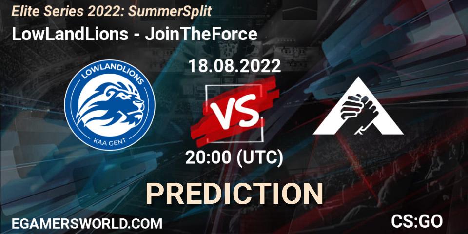 LowLandLions - JoinTheForce: ennuste. 18.08.2022 at 20:00, Counter-Strike (CS2), Elite Series 2022: Summer Split